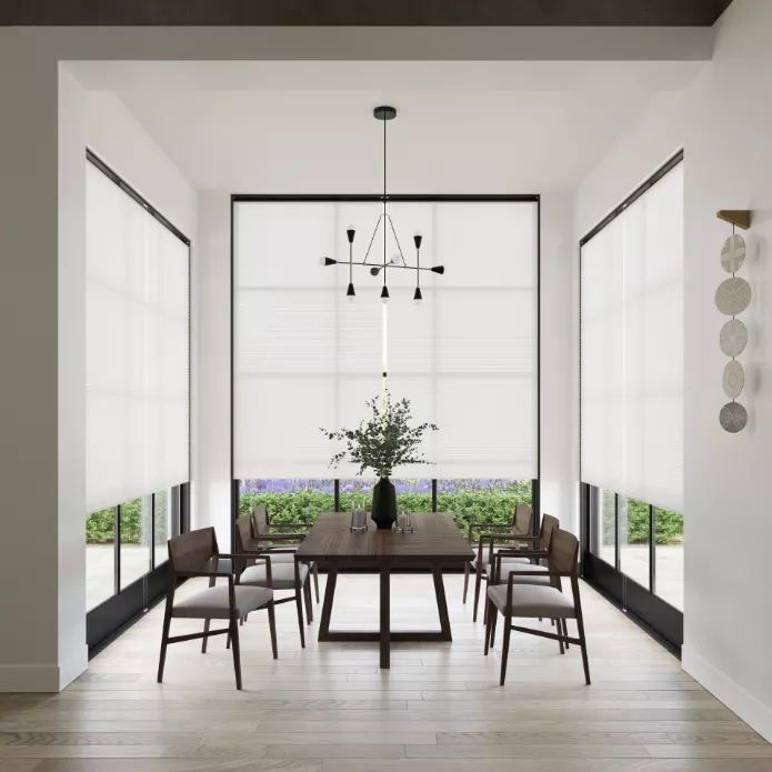 pleated blinds Bowery Blanc