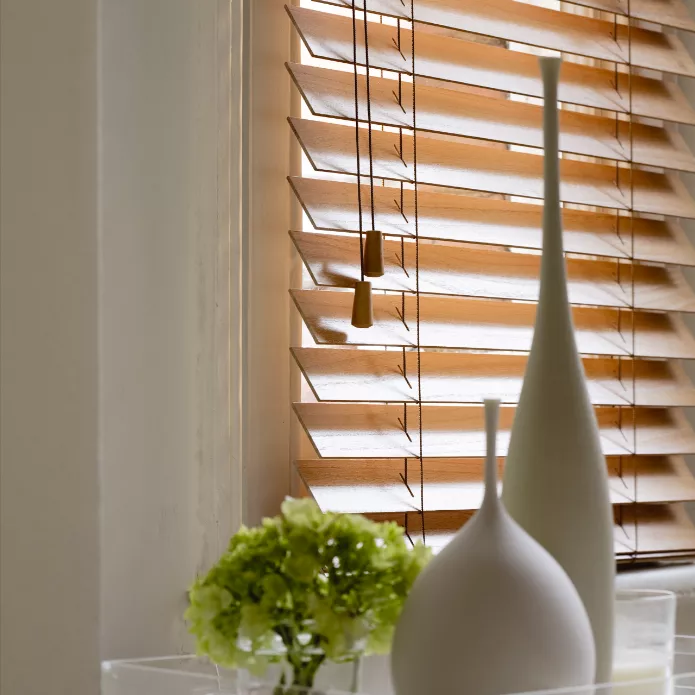 wood window blinds  Tuscan Oak Close Up